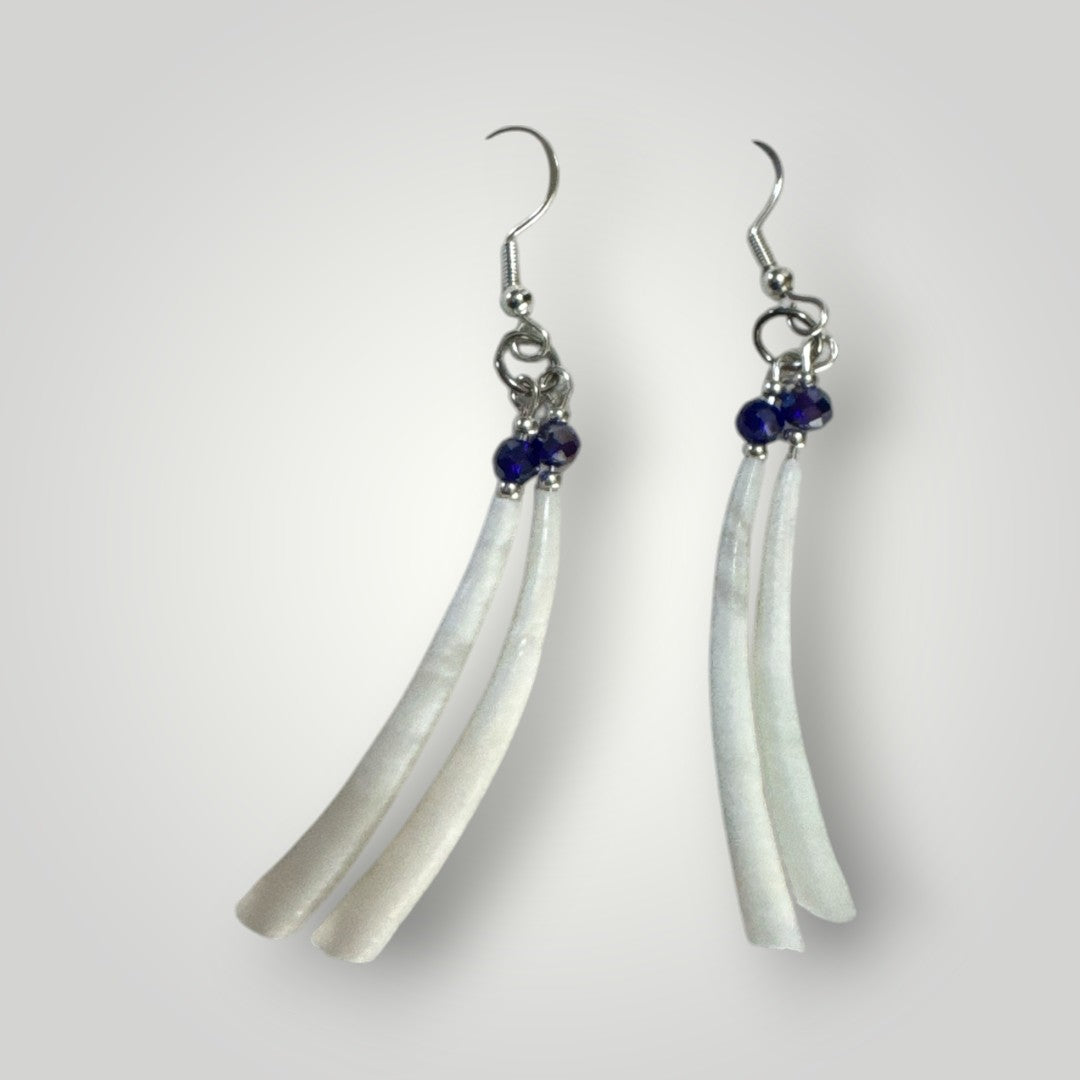 Native American Hand Made Dentalium Dangle Earrings