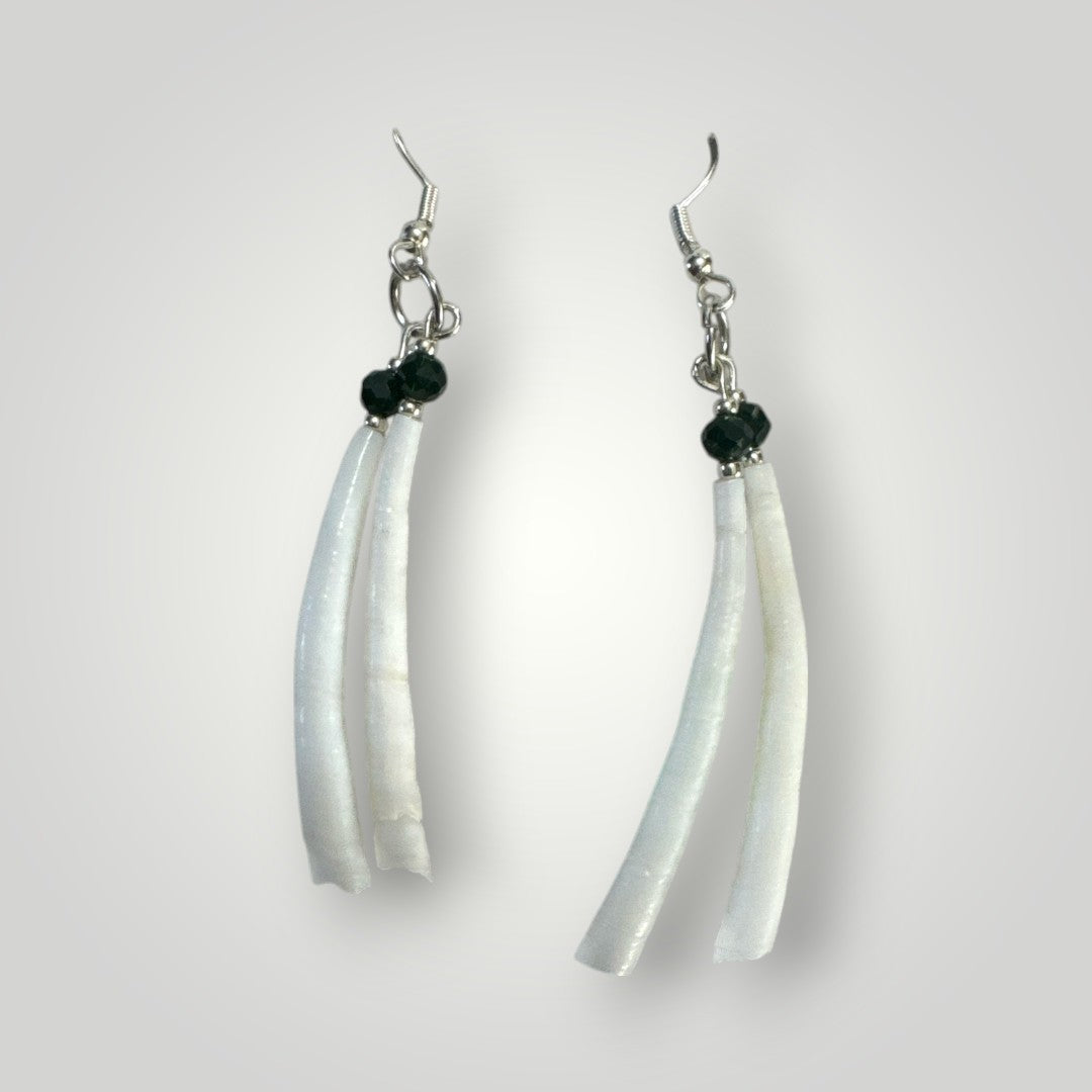 Native American Hand Made Dentalium Dangle Earrings