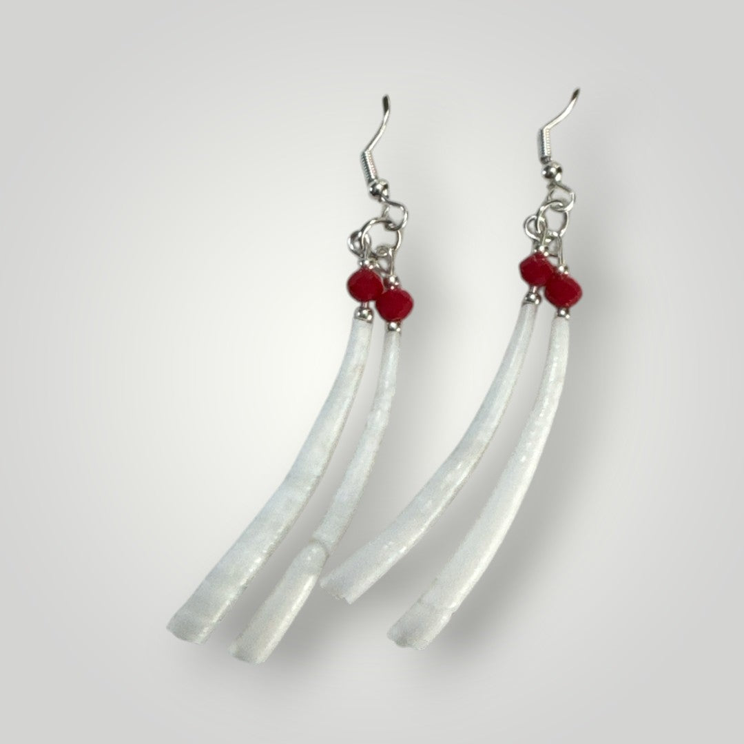 Native American Hand Made Dentalium Dangle Earrings